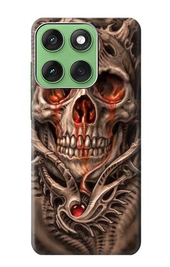 S1675 Skull Blood Tattoo Hülle Schutzhülle Taschen für Motorola Edge 60