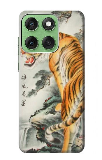 S1934 Chinese Tiger Painting Hülle Schutzhülle Taschen für Motorola Edge 60