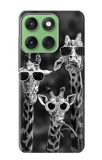S2327 Giraffes With Sunglasses Hülle Schutzhülle Taschen für Motorola Edge 60