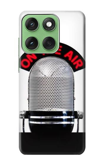 S2381 Vintage Radio Microphone On The Air Hülle Schutzhülle Taschen für Motorola Edge 60