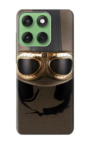 S2645 Vintage Brown Goggles Motorcycle Helmet Hülle Schutzhülle Taschen für Motorola Edge 60