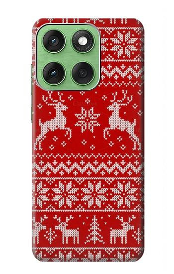 S2835 Christmas Reindeer Knitted Pattern Hülle Schutzhülle Taschen für Motorola Edge 60