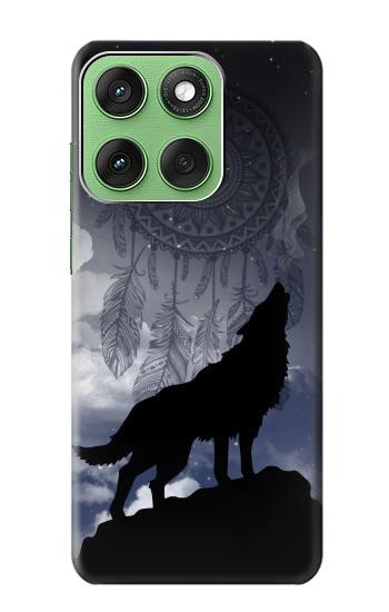 S3011 Dream Catcher Wolf Howling Hülle Schutzhülle Taschen für Motorola Edge 60