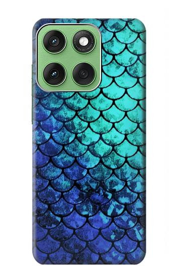S3047 Green Mermaid Fish Scale Hülle Schutzhülle Taschen für Motorola Edge 60