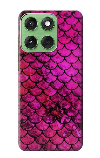 S3051 Pink Mermaid Fish Scale Hülle Schutzhülle Taschen für Motorola Edge 60