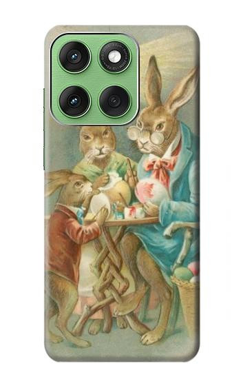 S3164 Easter Rabbit Family Hülle Schutzhülle Taschen für Motorola Edge 60