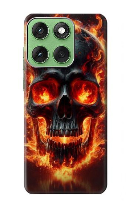 S3986 Fire Skull Hülle Schutzhülle Taschen für Motorola Edge 60