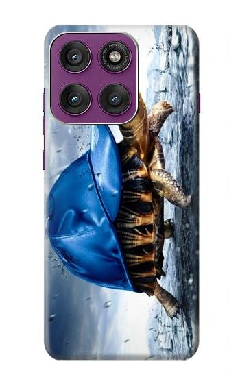 S0084 Turtle in the Rain Hülle Schutzhülle Taschen für Motorola Edge 60 Pro