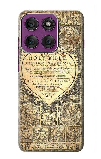 S0330 Bible Page Hülle Schutzhülle Taschen für Motorola Edge 60 Pro