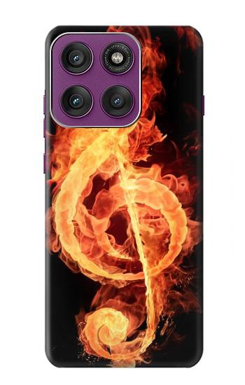 S0493 Music Note Burn Hülle Schutzhülle Taschen für Motorola Edge 60 Pro