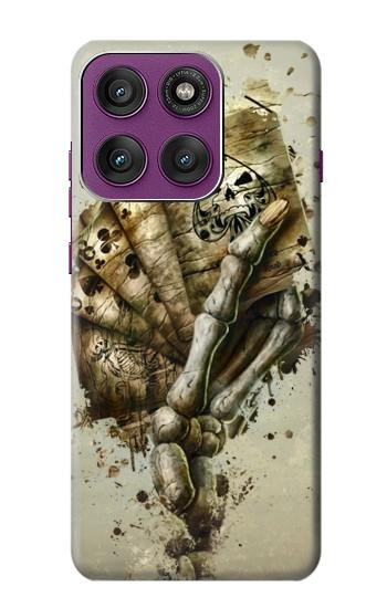 S0550 Skull Card Poker Hülle Schutzhülle Taschen für Motorola Edge 60 Pro