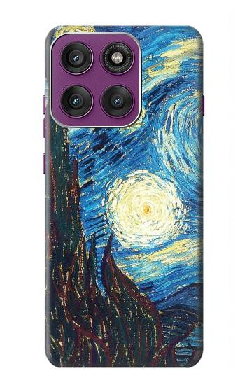 S0582 Van Gogh Starry Nights Hülle Schutzhülle Taschen für Motorola Edge 60 Pro