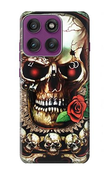 S0753 Skull Wing Rose Punk Hülle Schutzhülle Taschen für Motorola Edge 60 Pro