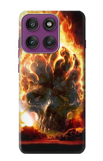 S0863 Hell Fire Skull Hülle Schutzhülle Taschen für Motorola Edge 60 Pro