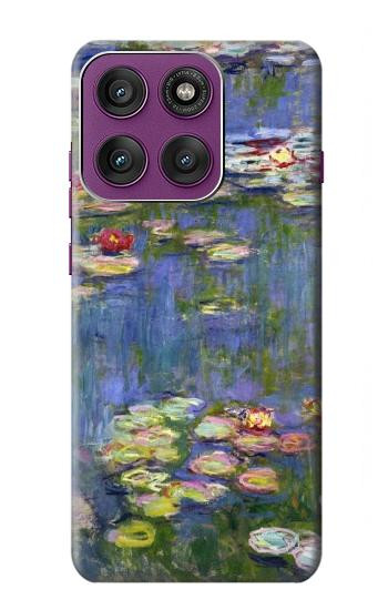 S0997 Claude Monet Water Lilies Hülle Schutzhülle Taschen für Motorola Edge 60 Pro