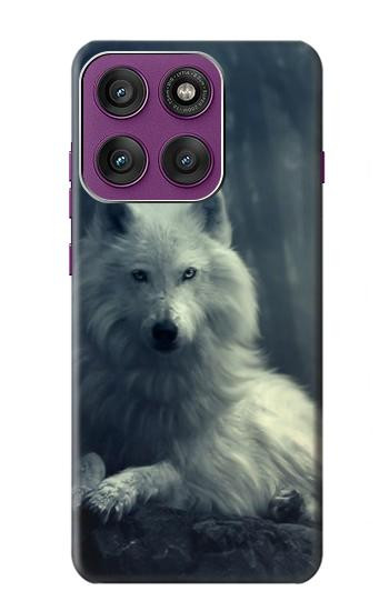 S1516 White Wolf Hülle Schutzhülle Taschen für Motorola Edge 60 Pro