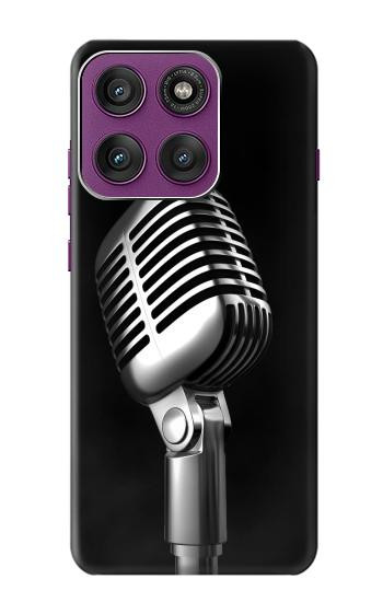 S1672 Retro Microphone Jazz Music Hülle Schutzhülle Taschen für Motorola Edge 60 Pro