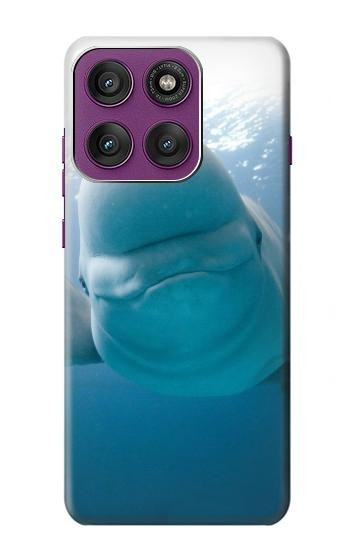 S1801 Beluga Whale Smile Whale Hülle Schutzhülle Taschen für Motorola Edge 60 Pro