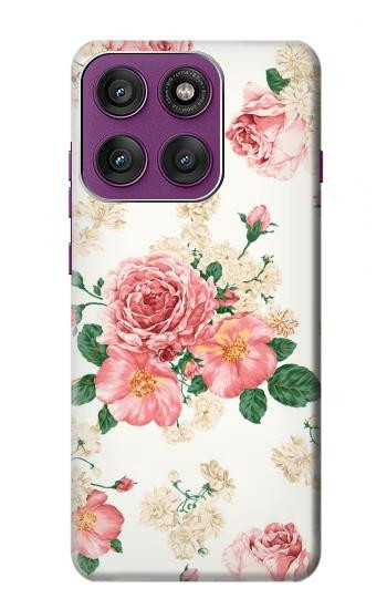 S1859 Rose Pattern Hülle Schutzhülle Taschen für Motorola Edge 60 Pro