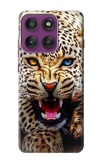 S1932 Blue Eyed Leopard Hülle Schutzhülle Taschen für Motorola Edge 60 Pro