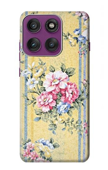 S2229 Vintage Flowers Hülle Schutzhülle Taschen für Motorola Edge 60 Pro
