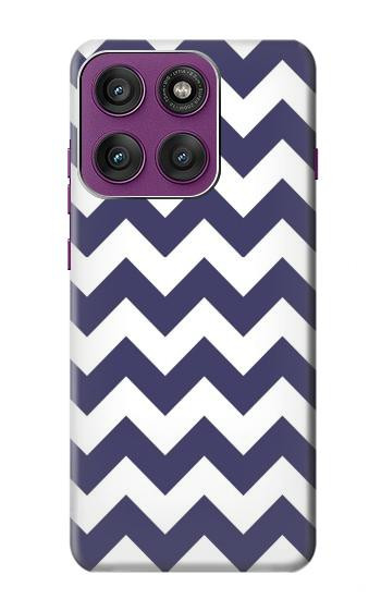 S2345 Navy Blue Shavron Zig Zag Pattern Hülle Schutzhülle Taschen für Motorola Edge 60 Pro