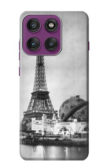 S2350 Old Paris Eiffel Tower Hülle Schutzhülle Taschen für Motorola Edge 60 Pro