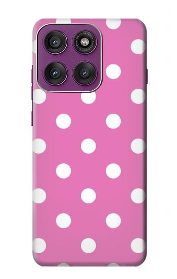 S2358 Pink Polka Dots Hülle Schutzhülle Taschen für Motorola Edge 60 Pro