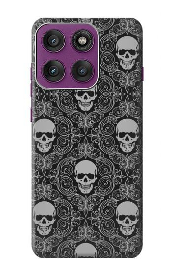S2371 Skull Vintage Monochrome Pattern Hülle Schutzhülle Taschen für Motorola Edge 60 Pro