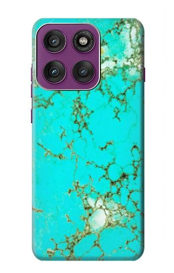 S2377 Turquoise Gemstone Texture Graphic Printed Hülle Schutzhülle Taschen für Motorola Edge 60 Pro