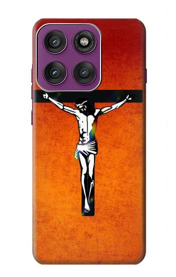 S2421 Jesus Christ On The Cross Hülle Schutzhülle Taschen für Motorola Edge 60 Pro