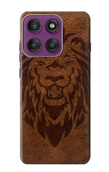 S2529 Leo Zodiac Tattoo Brown Graphic Print Hülle Schutzhülle Taschen für Motorola Edge 60 Pro