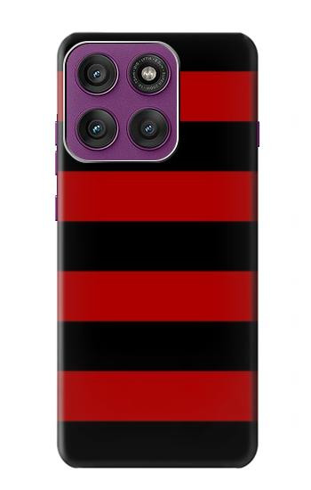 S2638 Black and Red Striped Hülle Schutzhülle Taschen für Motorola Edge 60 Pro