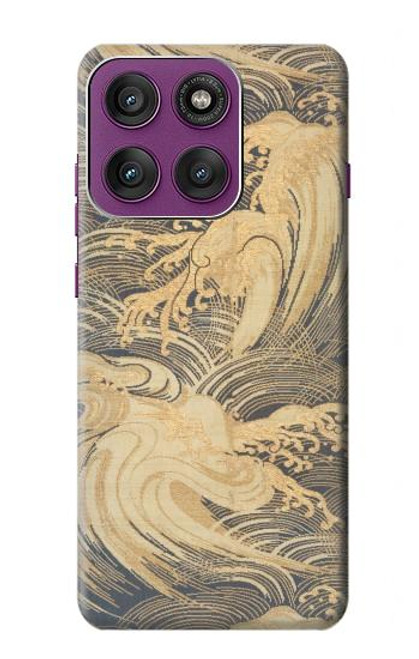 S2680 Japan Art Obi With Stylized Waves Hülle Schutzhülle Taschen für Motorola Edge 60 Pro