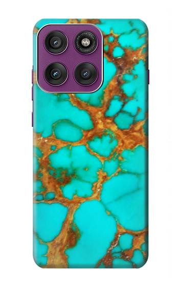 S2688 Aqua Copper Turquoise Gemstone Graphic Hülle Schutzhülle Taschen für Motorola Edge 60 Pro