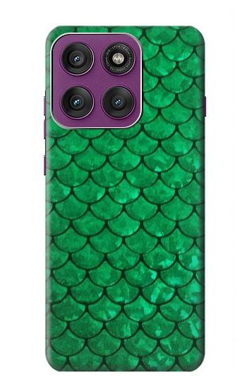 S2704 Green Fish Scale Pattern Graphic Hülle Schutzhülle Taschen für Motorola Edge 60 Pro