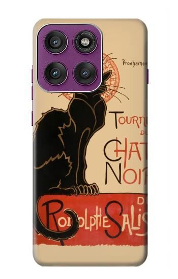 S2739 Chat Noir Black Cat Vintage Hülle Schutzhülle Taschen für Motorola Edge 60 Pro