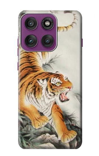 S2751 Chinese Tiger Brush Painting Hülle Schutzhülle Taschen für Motorola Edge 60 Pro