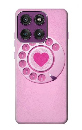S2847 Pink Retro Rotary Phone Hülle Schutzhülle Taschen für Motorola Edge 60 Pro