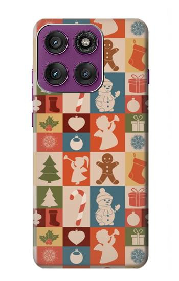 S2854 Cute Xmas Pattern Hülle Schutzhülle Taschen für Motorola Edge 60 Pro
