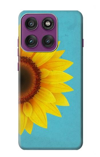 S3039 Vintage Sunflower Blue Hülle Schutzhülle Taschen für Motorola Edge 60 Pro