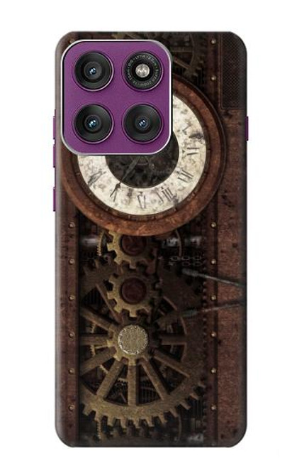 S3221 Steampunk Clock Gears Hülle Schutzhülle Taschen für Motorola Edge 60 Pro