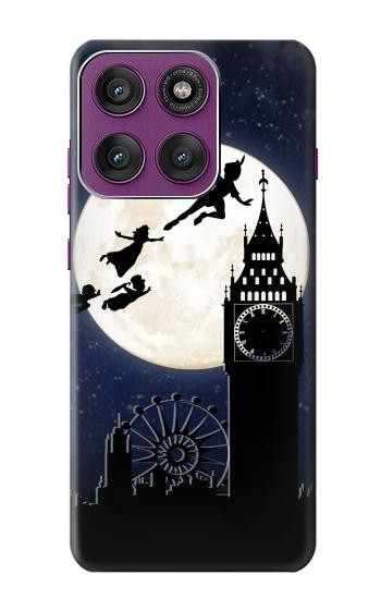 S3249 Peter Pan Fly Full Moon Night Hülle Schutzhülle Taschen für Motorola Edge 60 Pro
