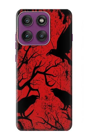 S3325 Crow Black Blood Tree Hülle Schutzhülle Taschen für Motorola Edge 60 Pro