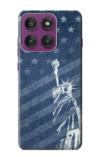 S3450 US Flag Liberty Statue Hülle Schutzhülle Taschen für Motorola Edge 60 Pro
