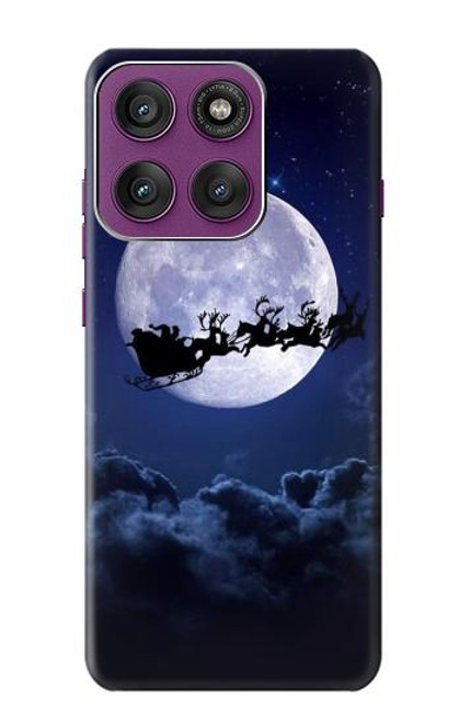 S3508 Xmas Santa Moon Hülle Schutzhülle Taschen für Motorola Edge 60 Pro