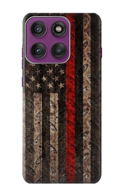 S3804 Fire Fighter Metal Red Line Flag Graphic Hülle Schutzhülle Taschen für Motorola Edge 60 Pro