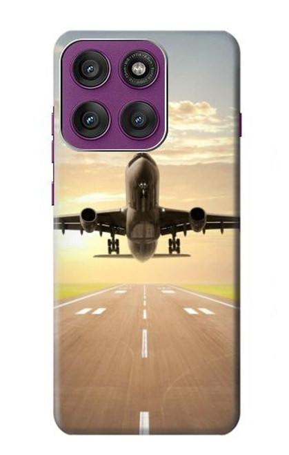 S3837 Airplane Take off Sunrise Hülle Schutzhülle Taschen für Motorola Edge 60 Pro