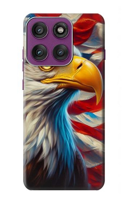 S3967 Bald Eagle American Flag Hülle Schutzhülle Taschen für Motorola Edge 60 Pro
