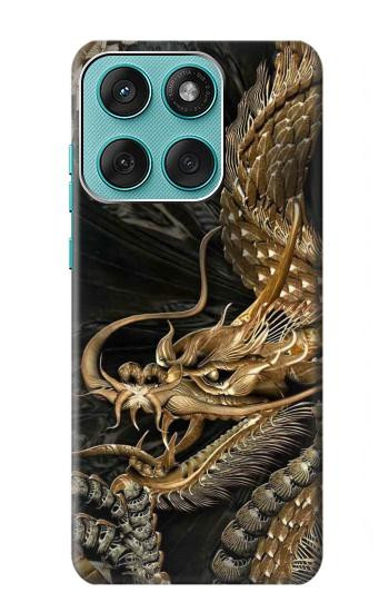 S0426 Gold Dragon Hülle Schutzhülle Taschen für Motorola Edge 60 Fusion